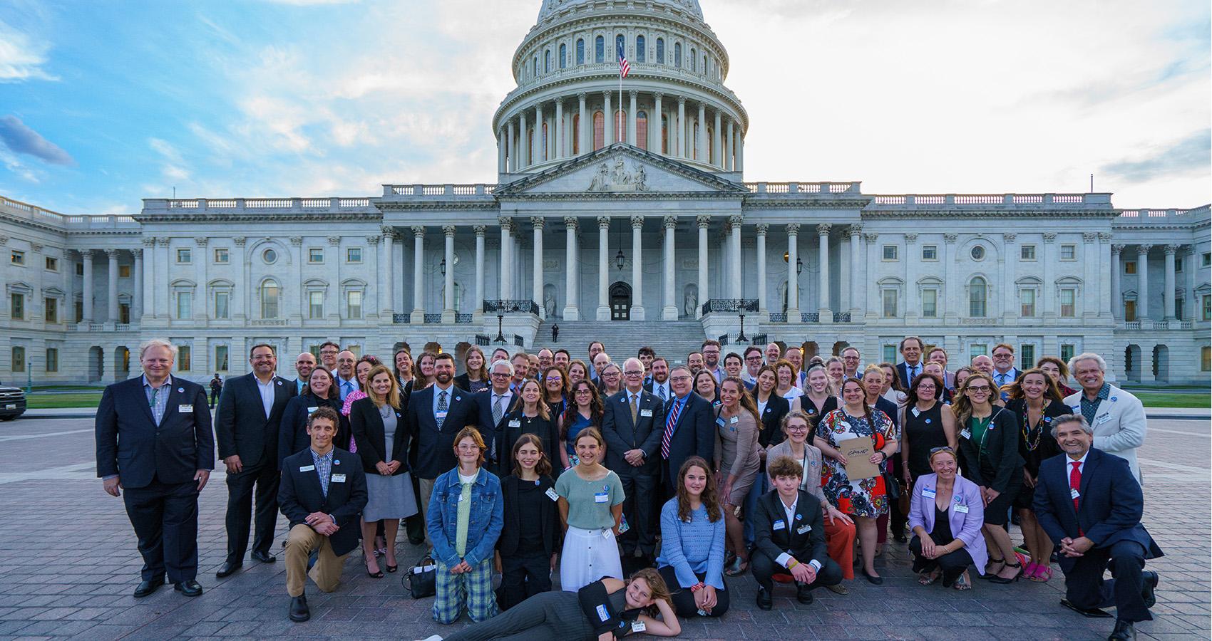 Hill Days attendees in front of the Capitol building